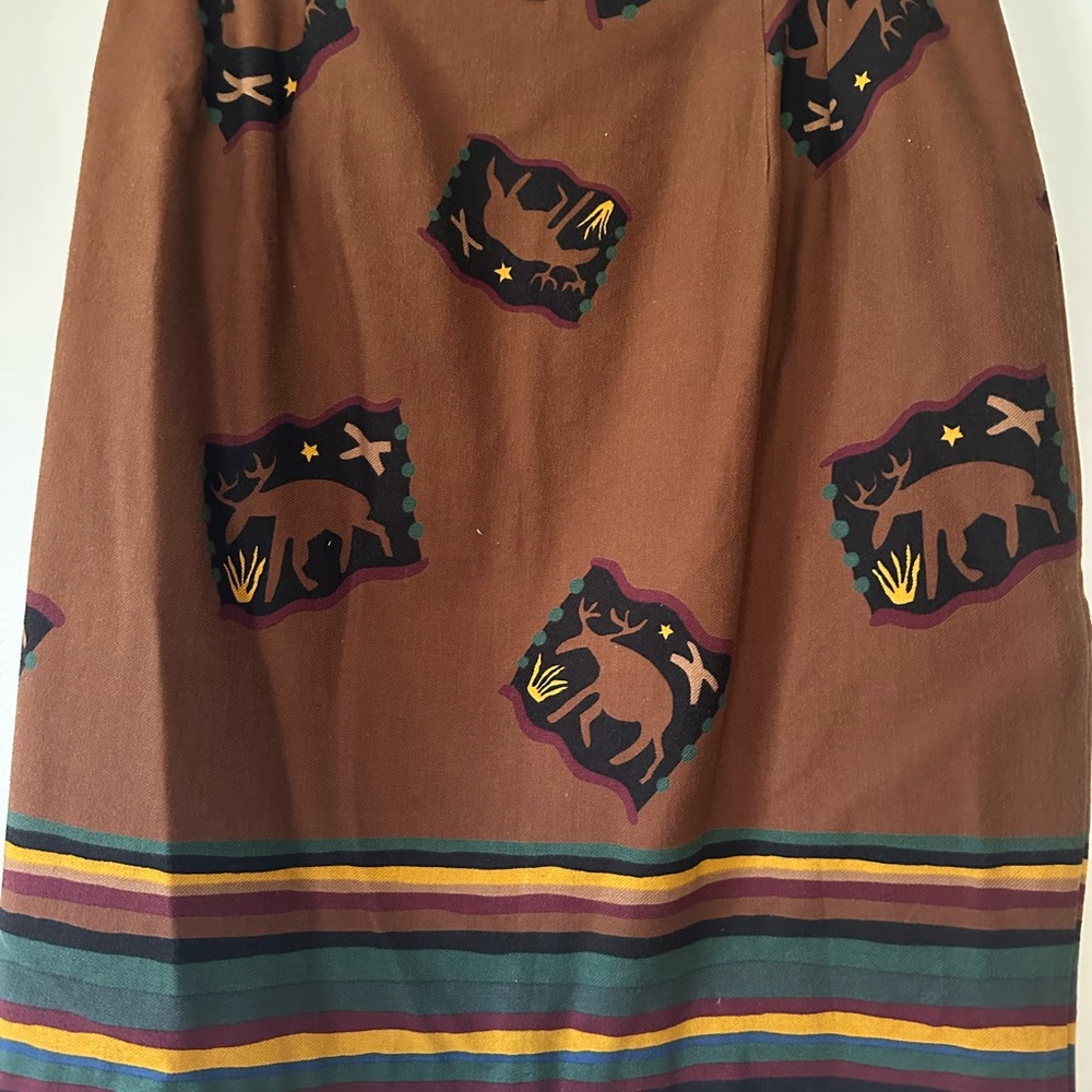 Brown Patterned Skirt